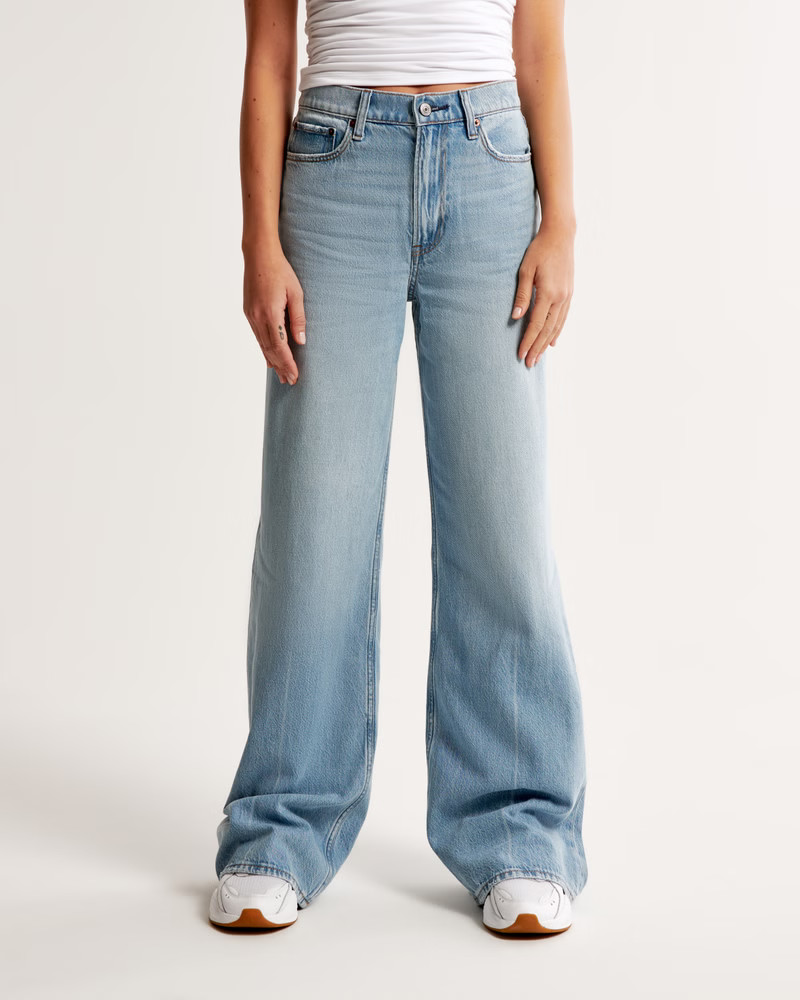Women's High Rise Wide Leg Jean | Women's Clearance | Abercrombie.com | Abercrombie & Fitch (US)