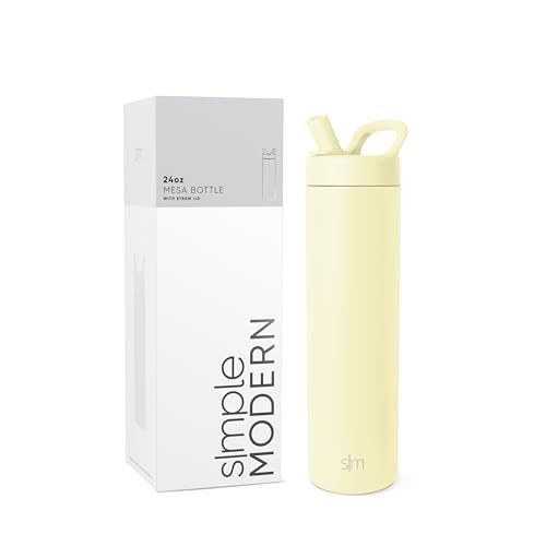 Simple Modern Water Bottle with Straw lid | Insulated Stainless Steel Thermos | Reusable Travel Water Bottles for Gym & Sports | Leak Proof & BPA Free | 24oz, Buttercup | Amazon (US)