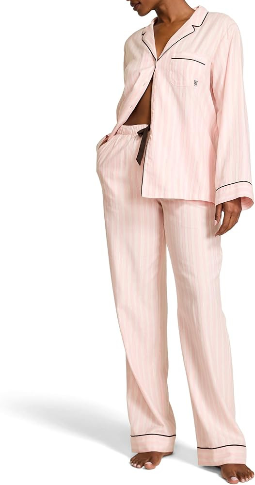 Victoria's Secret Flannel Pajama Set, Long Sleeve Button Down Shirt & Pants, Sleepwear for Women ... | Amazon (US)