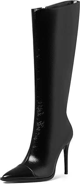 Grakihily Women's Black Boots High Heels Pointed Toe Stilettos Knee High Boots Fashion Boots for ... | Amazon (US)