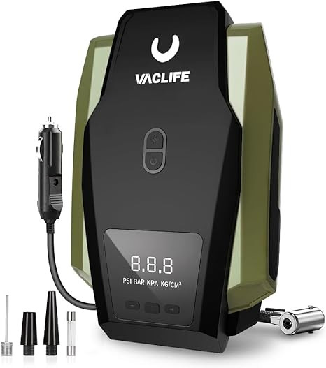 VacLife Tire Inflator Portable 12V DC Air Compressor for Car Tires (up to 50 PSI), Bikes (up to 1... | Amazon (US)