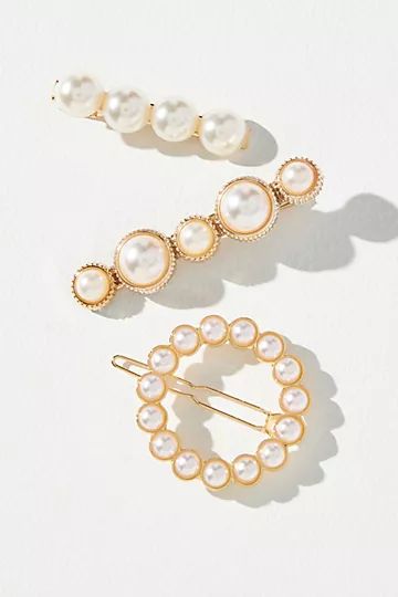 Set of 3 Pearly Barrettes | Anthropologie (US)