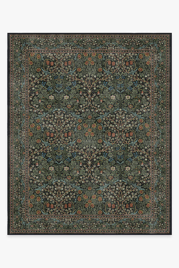 Morris & Co. Blackthorn Forest Green Rug | Ruggable