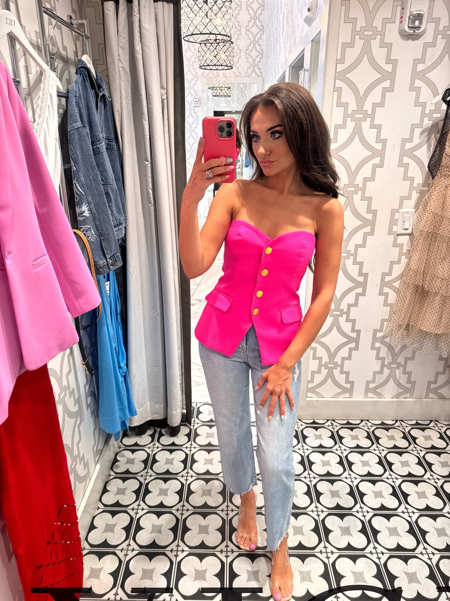 The top of my dreams! This bright pink is such a statement and I love that it zips in the back. Wearing an XS and it’s the perfect fit. Fully stocked since it’s a new arrival but it’ll go quick! 

#LTKMothersDay #LTKootd