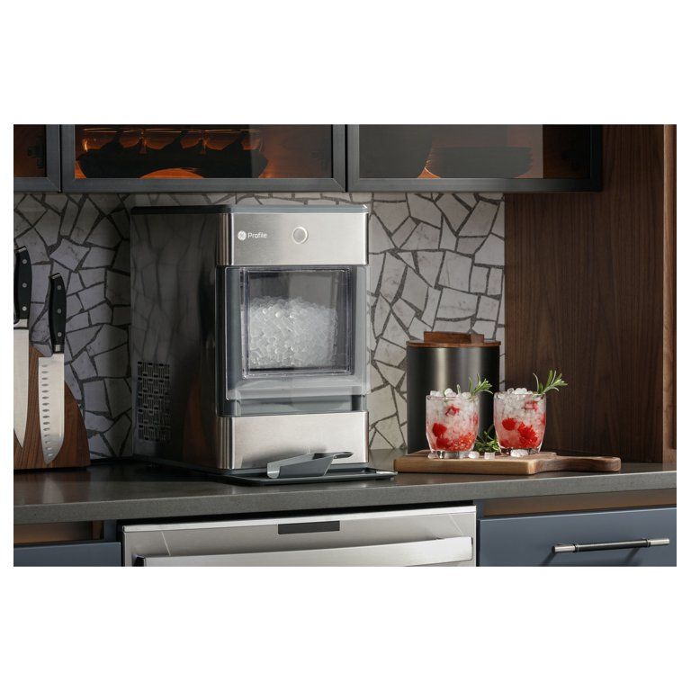 GENERAL ELECTRIC Up to 24 lbs Per Day Countertop Ice Maker, Stainless Steel | Walmart (US)