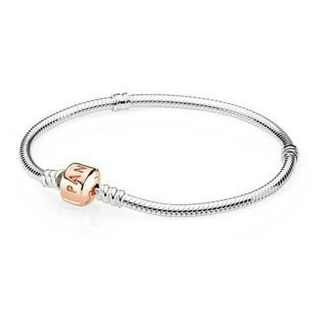 Silver Charm Bracelet with Rose Clasp - 580702-16 | Walmart (US)
