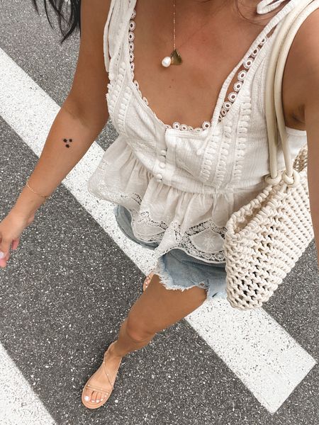 Is there anything more classic than a white top and denim cutoff shorts during summer? I think not 😉 

#LTKshoecrush #LTKunder100 #LTKstyletip