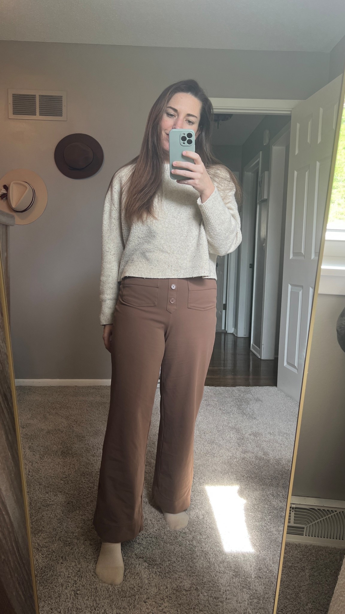 Mom Outfit Of The Day - these halara pants look like work pants but they feel like spandex leggings - the best!! I own these in multiple styles and colors for the work week! Work from home hack - I feel put together but I am also comfortable!

#LTKFindsUnder50 #LTKStyleTip #LTKSaleAlert