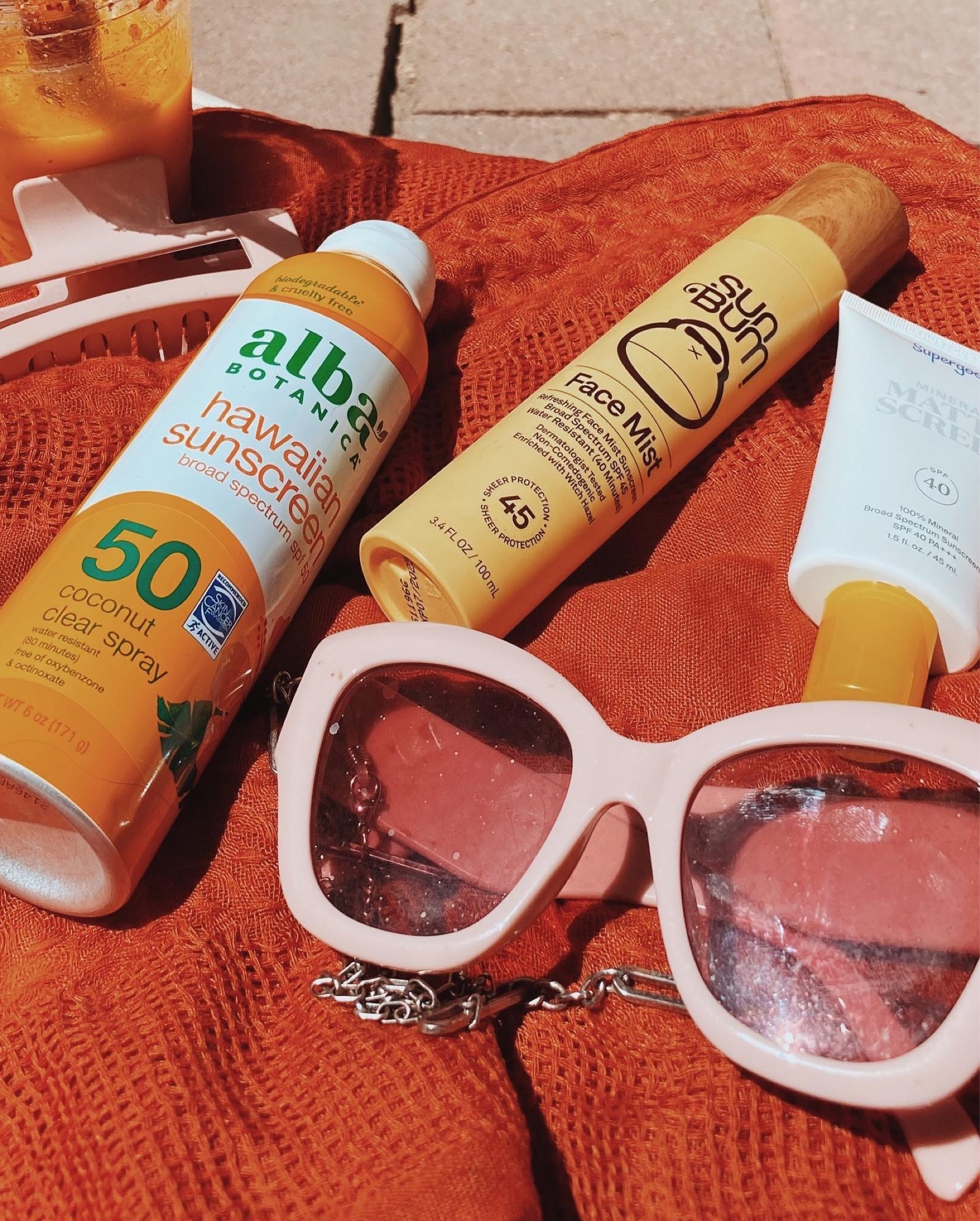 Now let’s talk sun care ☀️

Obvi we all know we need protection but I come PREPARED!! 
One for body, one for face before I leave the house and one for a face/neck refresh ✨  + who doesn’t like cute summer sunnies with a chain?!  

#LTKunder100 #LTKbeauty #LTKtravel