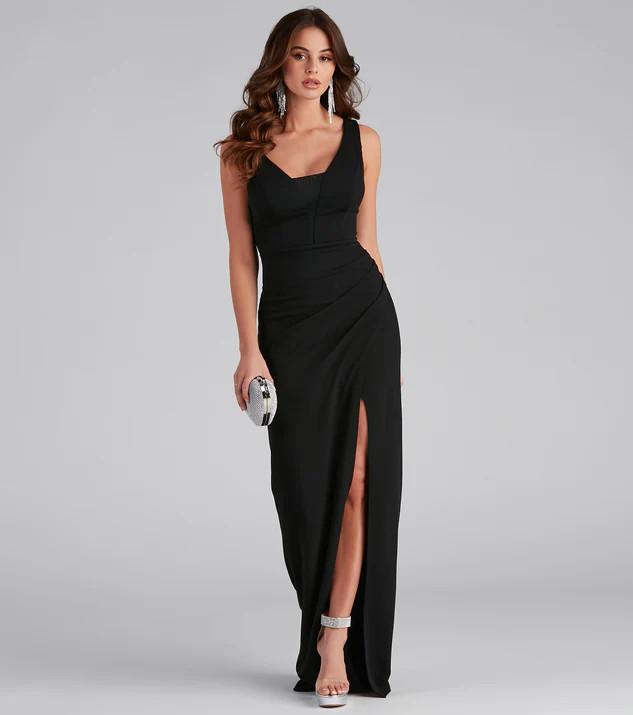 Viv Formal Crepe Wrap Dress | Windsor Stores