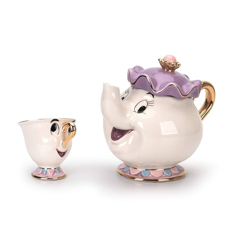 GZHaiTuoSi Cartoon New Beauty And The Beast Teapot Mug Mrs Potts Chip Tea Pot Cup One Set Lovely ... | Amazon (US)
