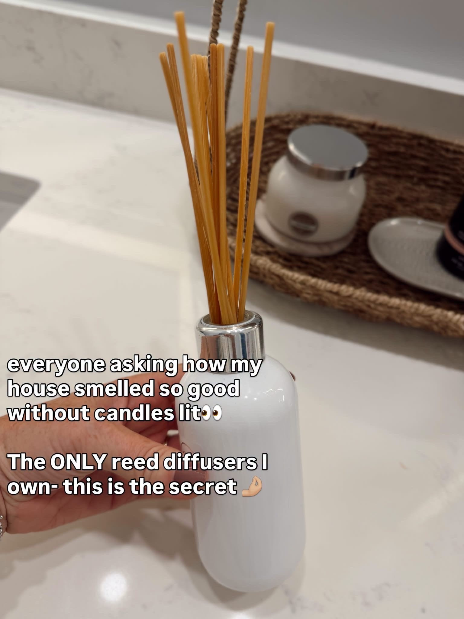 The secret to a house that smells AMAZING without lighting a single candle?! 👀🤍 These reed diffusers are the ONLY ones I keep coming back to! They make your home smell fresh and inviting all day long, plus they look chic sitting on a countertop or entry table. Such an easy way to make your home feel a little more luxe! ✨

Reed diffuser, best home fragrance, luxury home scents, home fragrance diffuser, home essentials