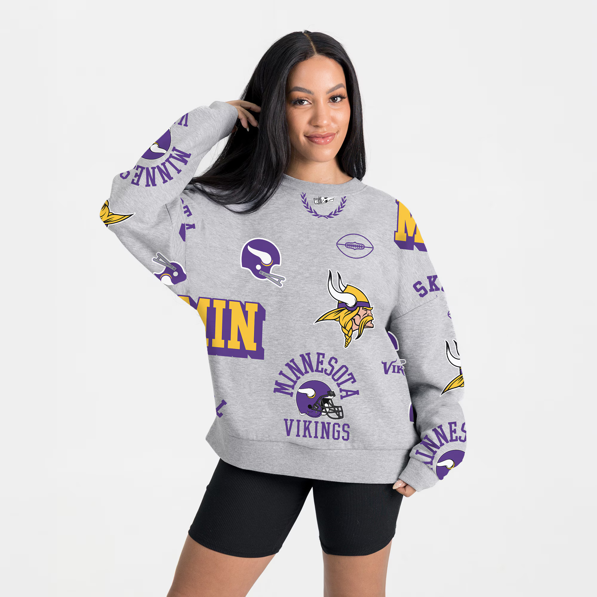 Minnesota Vikings Gameday Couture Women's Always On Repeat Fleece Sweatshirt - Heather Gray | Fanatics
