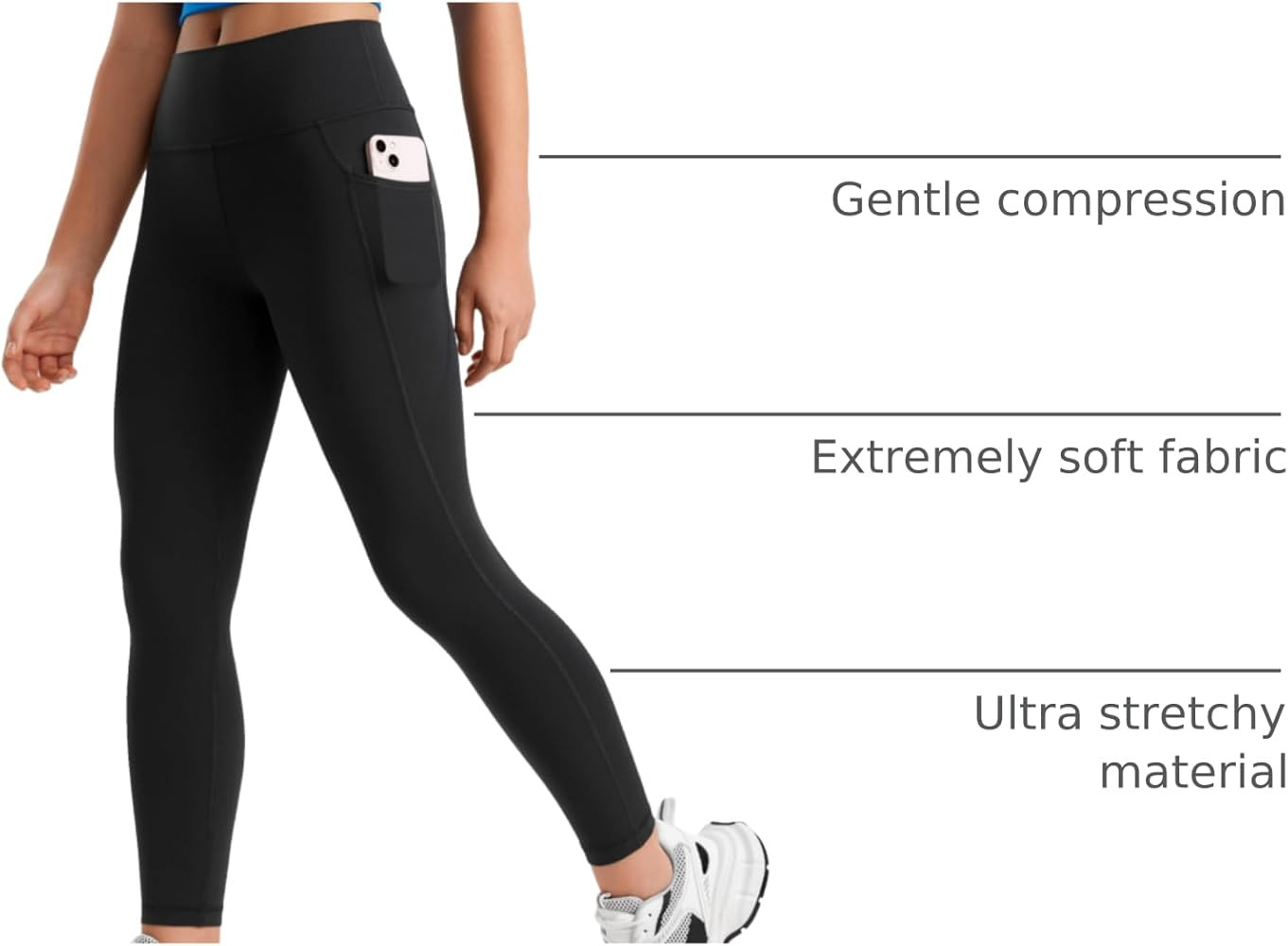 CRZ YOGA Girls Butterluxe Yoga Leggings with Pockets - Athletic Sports Casual Pants High Waist Ti... | Amazon (US)