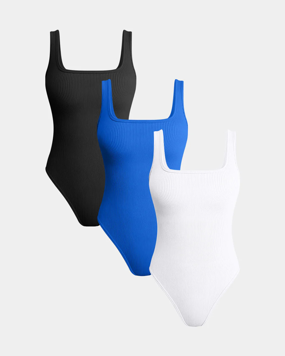 Sleeveless Square Neck Bodysuits | Oqq