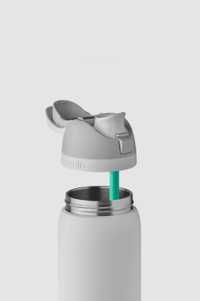 Owala FreeSip 40 oz Stainless Steel Water Bottle in White | Glik's