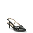 Scoop Women’s Faux Leather Moto Kitten Heel Slingbacks | Walmart (US)