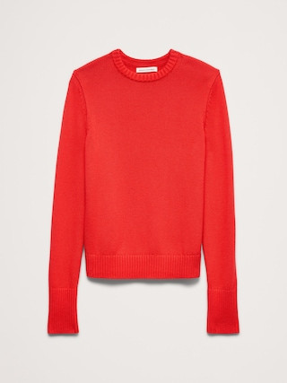 Larkspur Cotton-Silk Crew-Neck Sweater | Banana Republic (US)