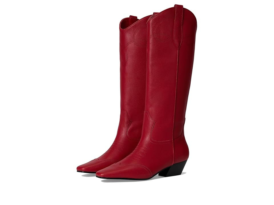 Steve Madden Dollie Women's Boots Red Leather : 5.5 M, Suede | Zappos