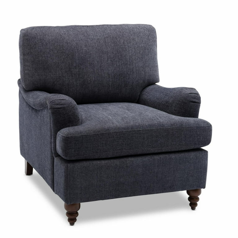Clarendon Navy Blue Polyester Fabric Upholstered Transitional Arm Chair | Walmart (US)