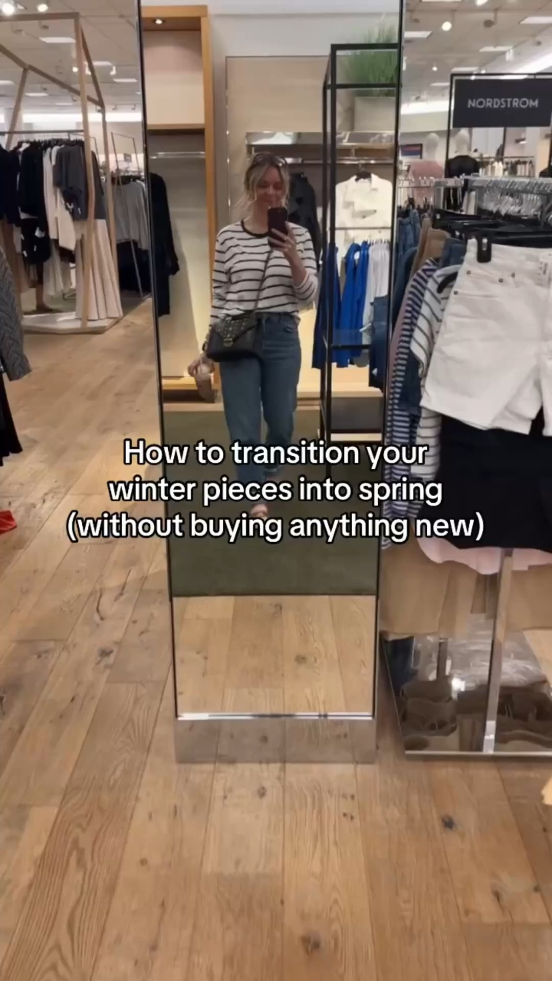 You don’t need a whole new wardrobe — just a few simple swaps: 

• Layer lighter (ditch the heavy knits for button-downs + light layers) 
• Add softer colors (think neutrals, pastels, fresh whites) 
• Swap boots for sneakers or flats 
• Mix textures (chunky → flowy) 
• Bring in lighter accessories 

It’s all about making your outfits feel lighter without starting over. 

Save this for your next outfit refresh. ✨