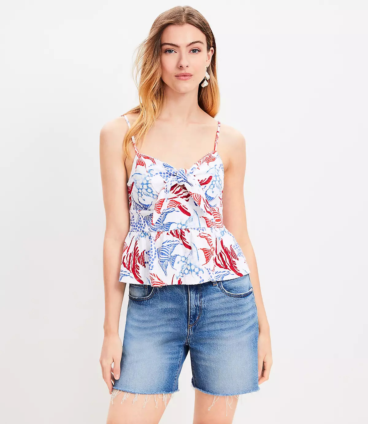 Fish Textured Tie Front Cami | LOFT