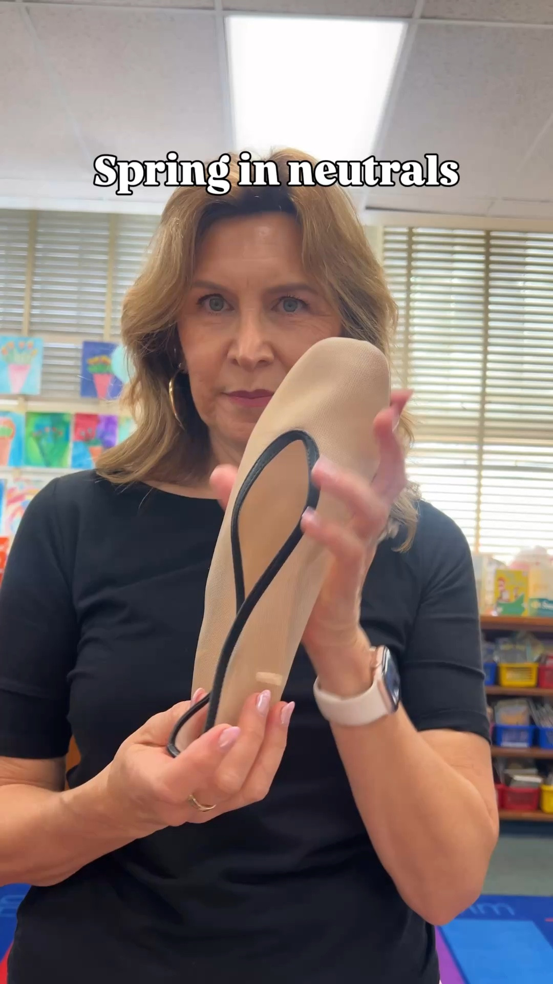 Spring neutrals- size down a half size in the mesh flats. Top and pants are TTS. 

#LTKootd #LTKWorkwear #LTKOver40