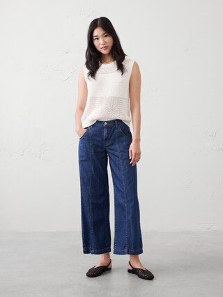 Wide-Leg Mid-Rise Summer Weight Cropped Jean | Banana Republic Factory