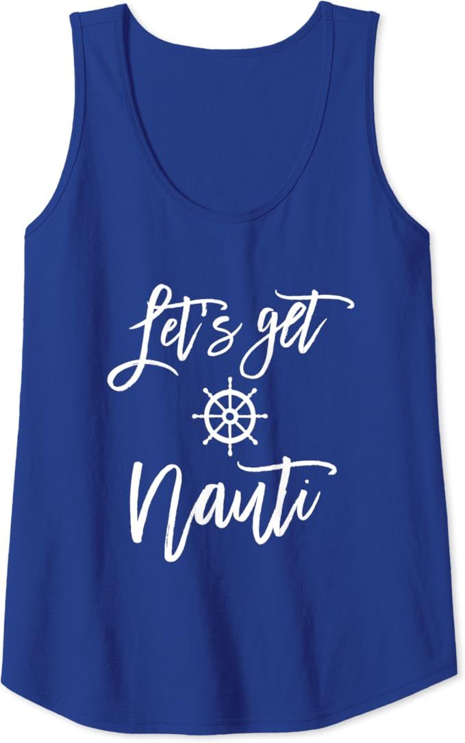 Womens Let's Get Nauti Bachelorette Party Matching Nautical Bridal Tank Top | Amazon (US)