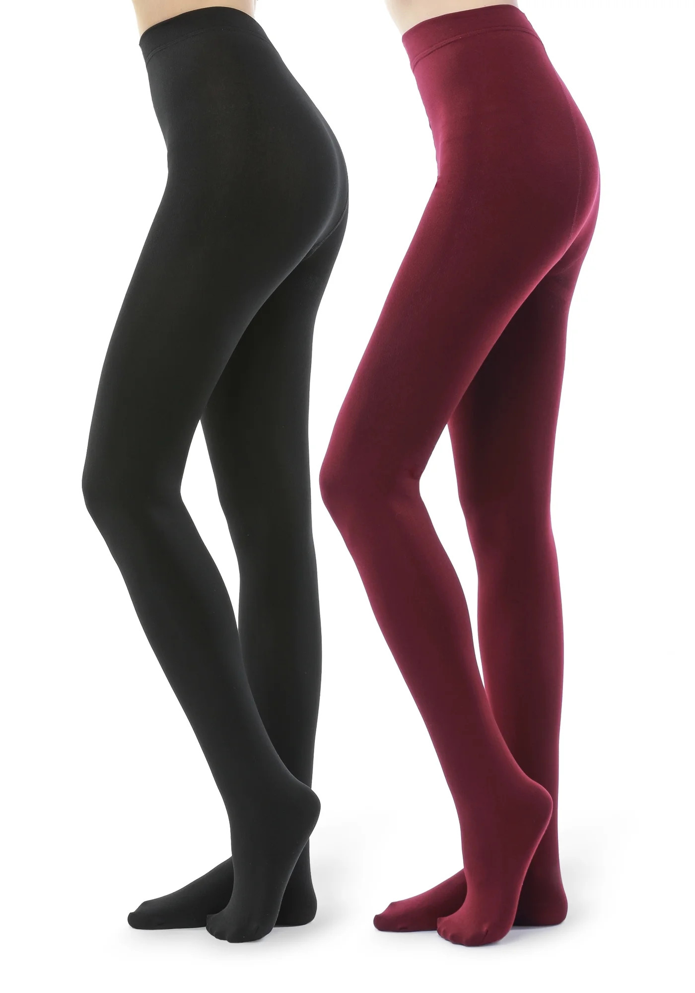 G&Y 2 Pairs Fleece Lined Tights for Women - 100D Opaque Warm Winter Pantyhose | Walmart (US)