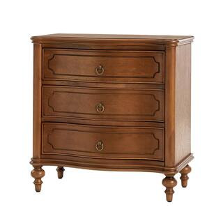 JAYDEN CREATION Egmund Traditional 3-Drawer Nightstand with Solid Wood Legs and Built-in Outlets-... | The Home Depot