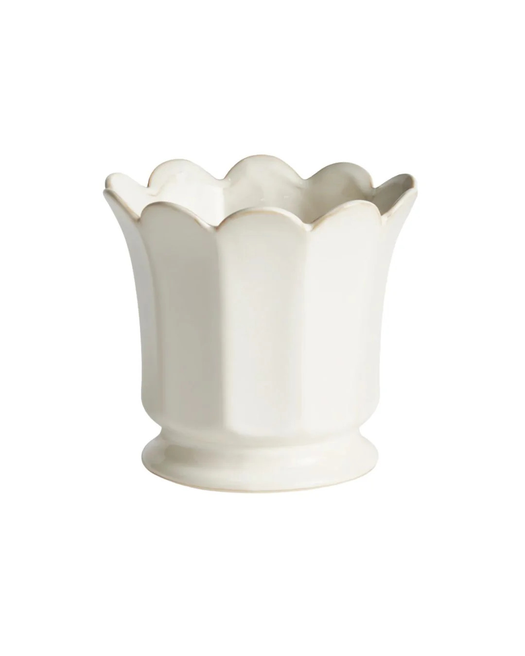 Ivory Fluted Pot - Large | Brooke & Lou | Brooke and Lou