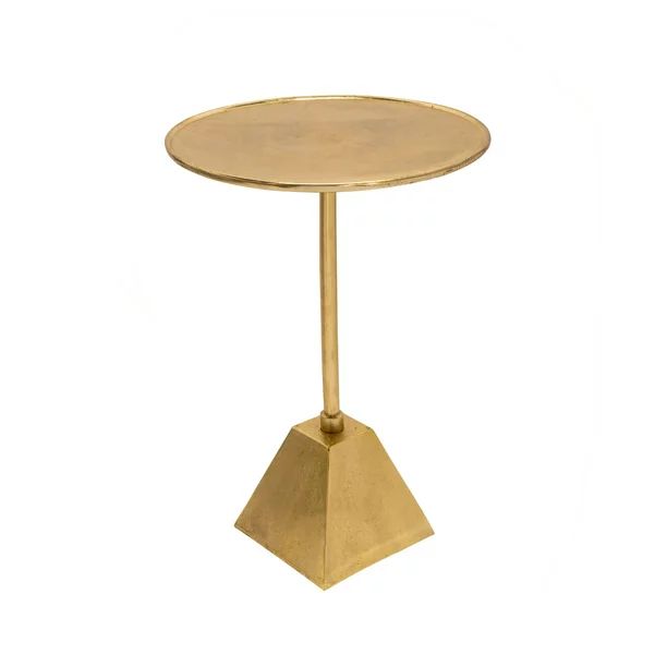 22.75" Gold Glossy Finished Round Decorative Side Table | Walmart (US)