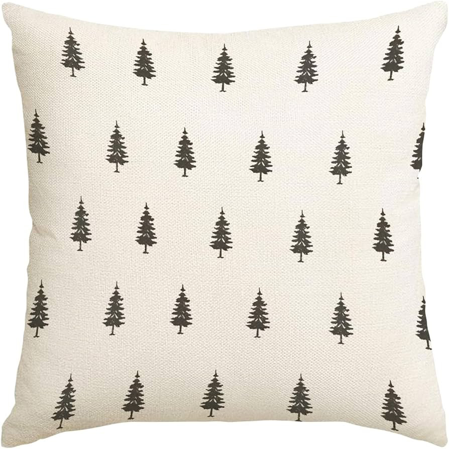 Winter Trees Pillow Covers for Couch, Christmas Forest Trees Throw Pillow Cover 18x18 Inch, Seaso... | Amazon (US)
