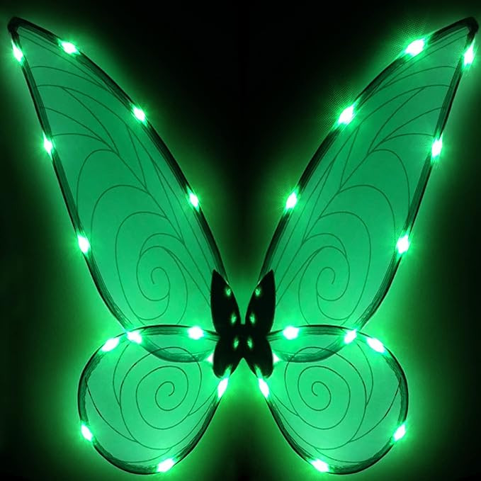 quescu Light up Fairy Wings for Adults,LED Butterfly Wings for Girls Women,Halloween Costume Dres... | Amazon (US)