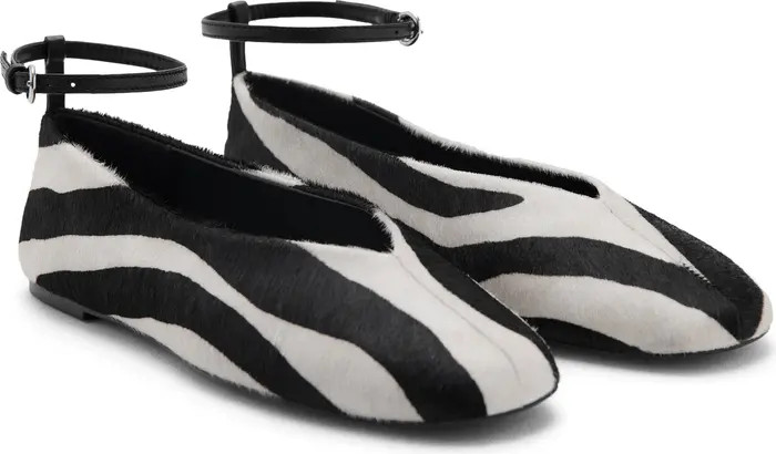 Genuine Calf Hair Ankle Strap Flat (Women) | Nordstrom