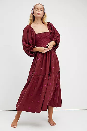 Dahlia Embroidered Maxi Dress | Free People (Global - UK&FR Excluded)