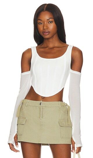 Aria Corset Top in White | Revolve Clothing (Global)