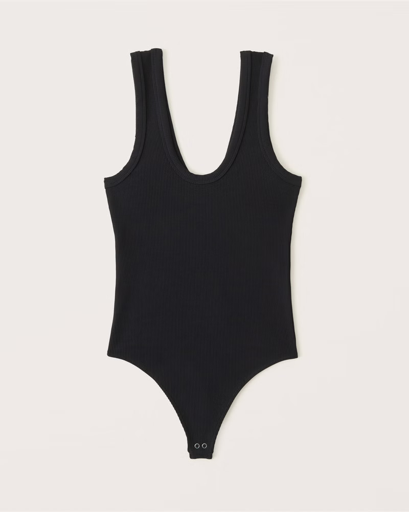Seamless Rib Fabric Scoopneck Bodysuit | Abercrombie & Fitch (US)