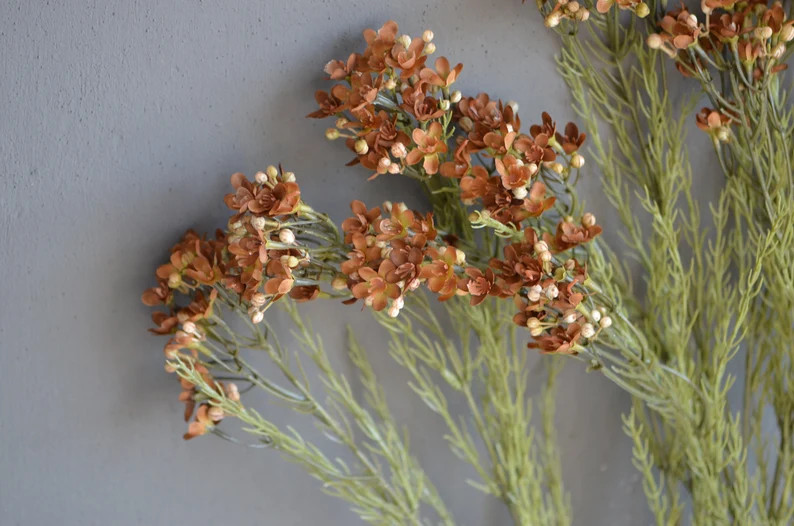 Burnt Orange Brown Wildflowers, Faux Coffee Small Flowers, Terracotta DIY Small Wildflowers, Fall... | Etsy (Global)