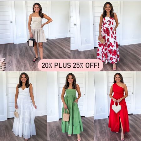20% off all dresses plus an extra 15% off with code DRESSFEST ends 6/10

32b bra size
Narrow shoulders, wider hips 
Size 2/26 in bottoms 
5’0, around 105 pounds 

Beige drop-waist mini dress XS petite TTS 
Black bow sandals size 5.5 TTS 

White and red floral XXS petite TTS 
Clear heels size 5 TTS 

White lace maxi dress size XXS petite - a little big in the shoulders on me and the band under the bust is a little snug! Long on me without a low to medium heel
Clear heels size 5 TTS 

Jade green strapless maxi dress size XXS petite TTS 
Clear heels size 5 TTS 

Red one shoulder maxi dress size XS petite TTS 
Clear heels size 5 TTS 

Wedding guest dress 
Wedding guest 
Summer Dress 
Summer Outfits 
Nashville outfit 

Honey Sweet Petite 
Honeysweetpetite

Follow my shop @honeysweetpetite on the @shop.LTK app to shop this post and get my exclusive app-only content!

#liketkit #LTKFindsUnder100 #LTKStyleTip #LTKSaleAlert
@shop.ltk
https://liketk.it/4I7wO

#LTKFindsUnder100 #LTKSaleAlert #LTKStyleTip
