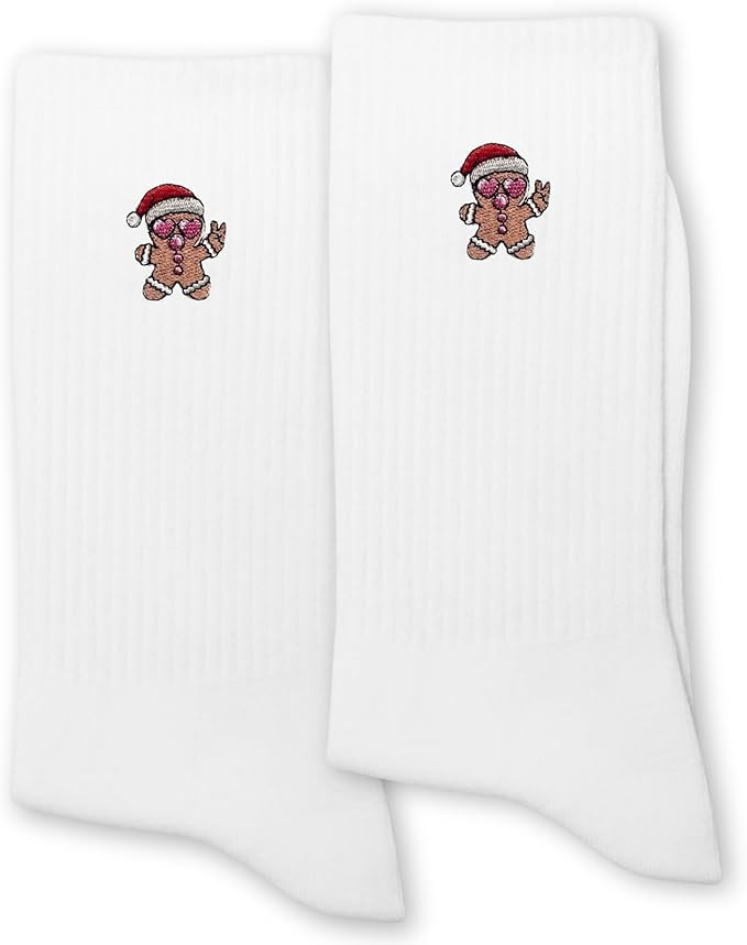 Funny Christmas Socks, Cute Santa Duck with Gift Design Holiday Crew Socks for Men and Women(2) | Amazon (US)