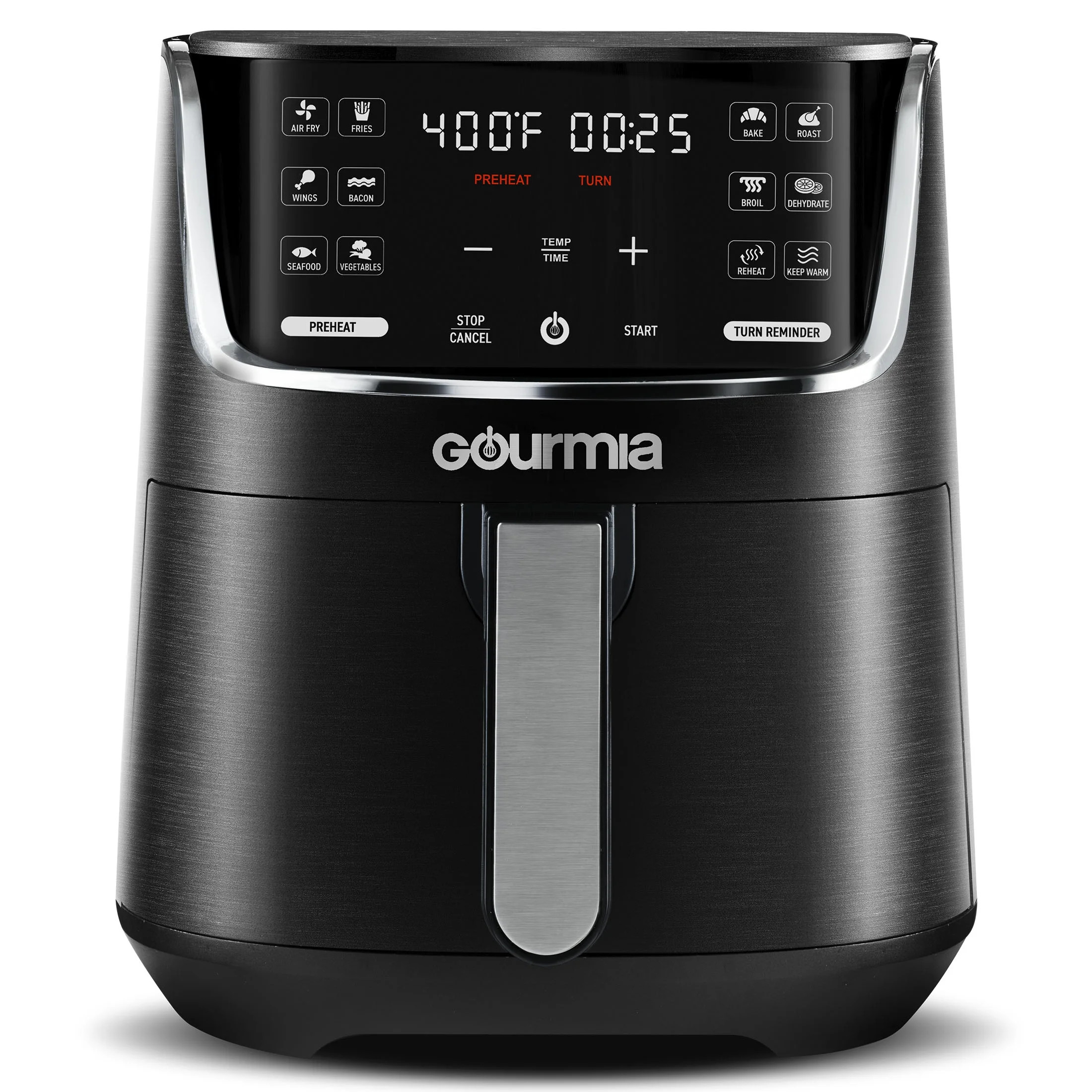 New Gourmia 1300W 4-Quart Digital Air Fryer, 12 One-Touch Presets, Black | Walmart (US)