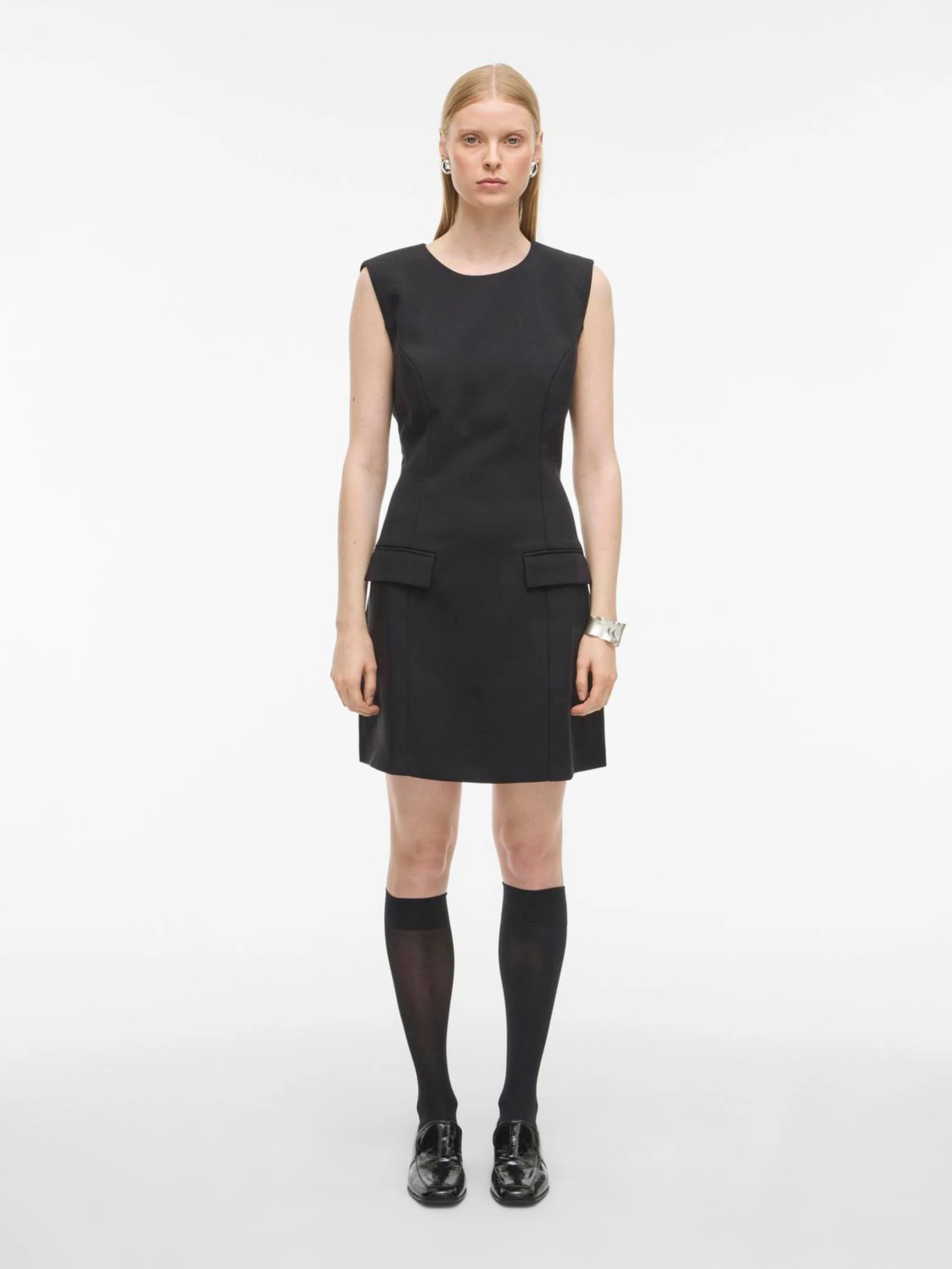 Rouge Edit Rouge Edit Sleeveless Fitted Short Black Dress with Pocket Detail | Next US