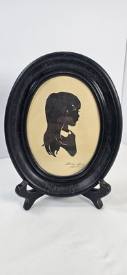 Vintage Silhouette Picture Young Girl Papercut Portrait Cut Out Black Frame | eBay US