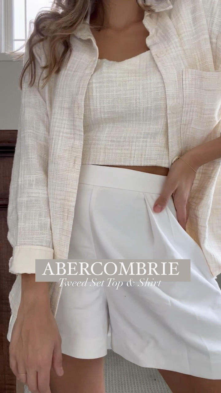 Abercrombie Sale 🤩This tweed top + shirt set is adorable 🤍You can dress it up or just be casual with white sneakers (aka my favorite combination 🙋🏻‍♀️)!
#abercrombie #momstyle #casualstyle #nikesneakers 

#LTKsalealert #LTKstyletip #LTKSale