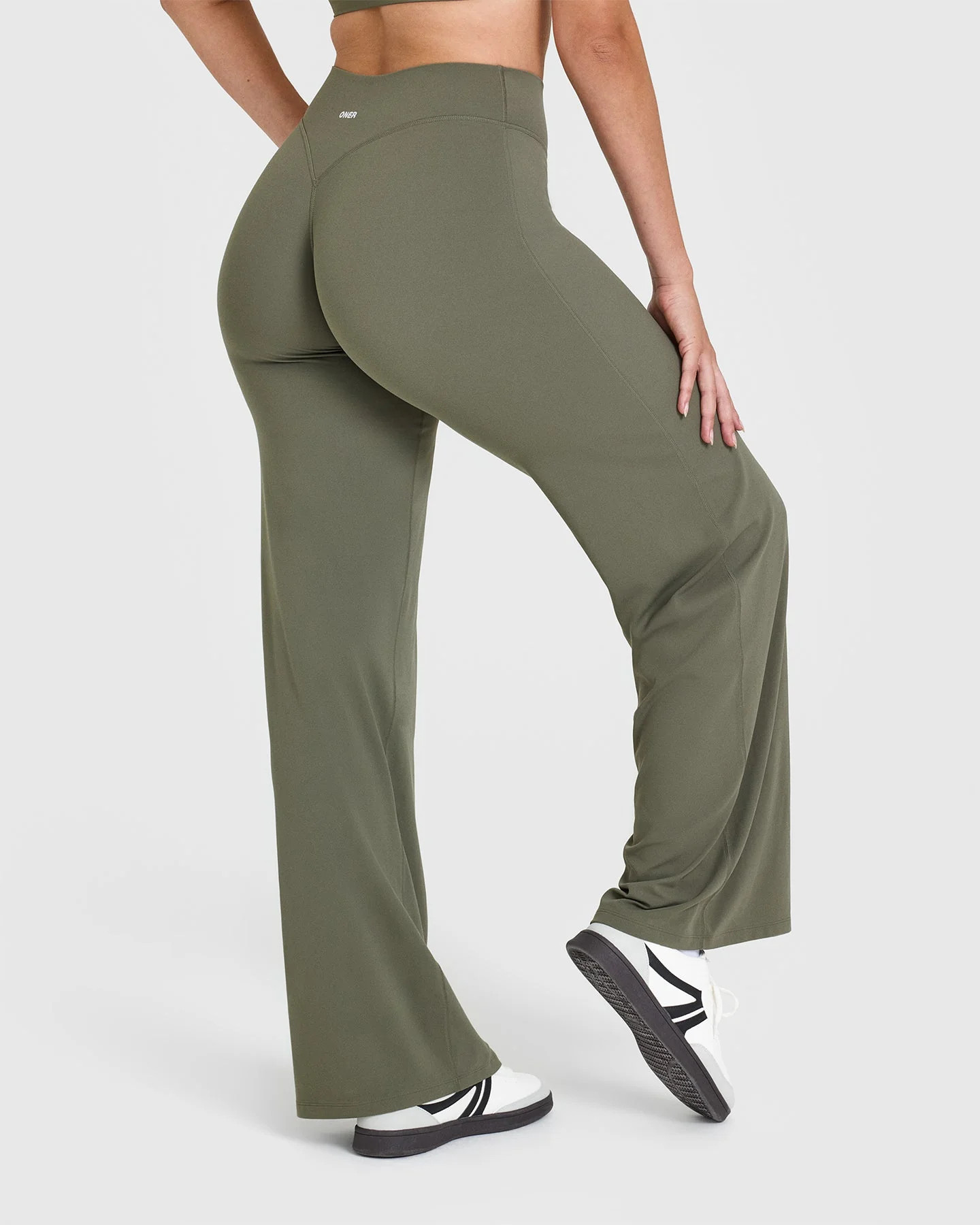 SoftMotion\u2122 Straight Leg Pants with White Logo | Alpine Green | Oner Active (UK / US)