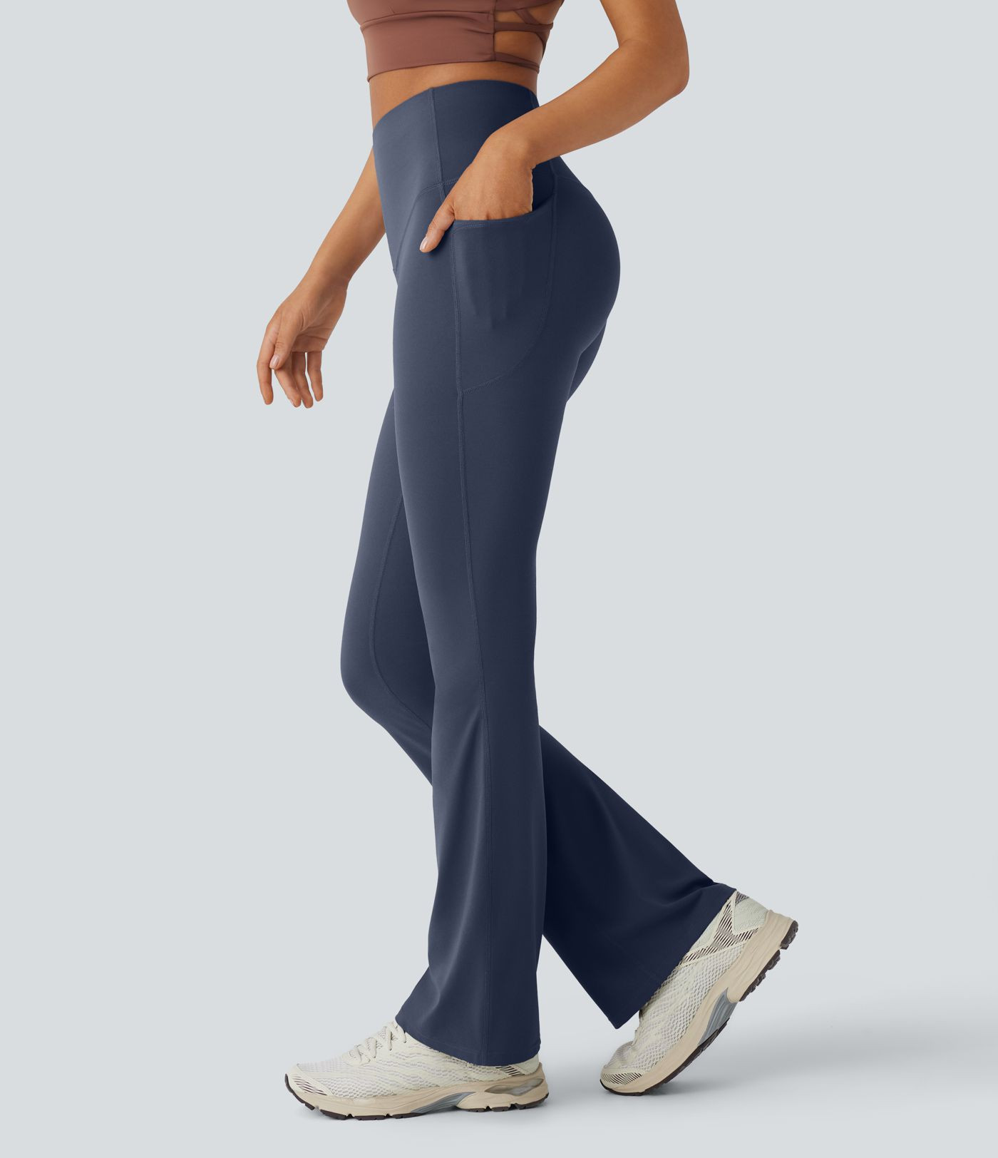 Women’s Halara UltraSculpt™ High Waisted Tummy Control Pocket Shaping Yoga Bootcut Leggings -... | HALARA