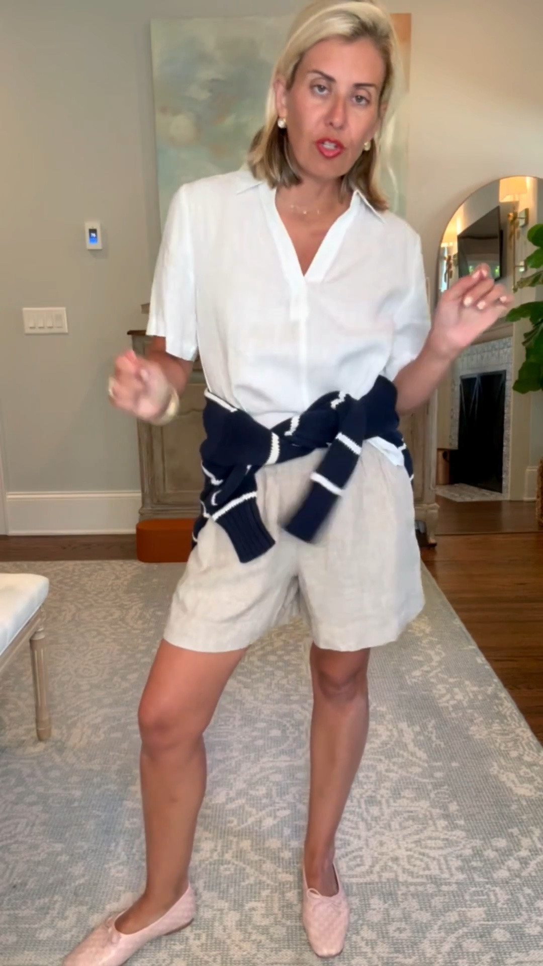 You know the drill… sweating in the parking lot and freezing the second you walk inside. Rounding up the outfits
I will reach for all summer: easy pieces with a layer for when the AC is working overtime.
Tops, sweater, jacket, dresses size XS
Shorts size s
Shoes- size down to 7 (usually 8)
@quince #quincepartner