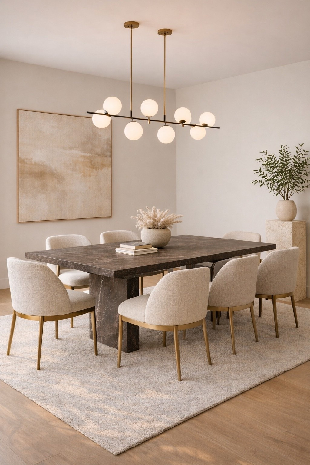 Elegant dining room in warm neutral tones 🤍
Minimal dining table, upholstered chairs, soft rug, and modern pendant lighting create a cozy yet sophisticated space for everyday dining.

Perfect inspiration for modern dining rooms, neutral interiors, and cozy luxury home design.

#DiningRoomDesign
#ModernDiningRoom
#NeutralInteriors
#CozyLuxury
#ModernHomeDecor
#DiningRoomInspo
#MinimalDining
#ElegantInteriors
#WarmNeutrals
#HomeDesignIdeas


#LTKSaleAlert #LTKHome